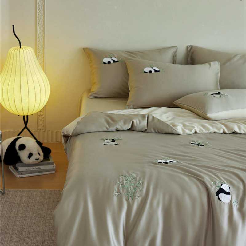 2026新款莱赛尔天丝绣花四件套儿童成人通用款轻奢高品质床品套件