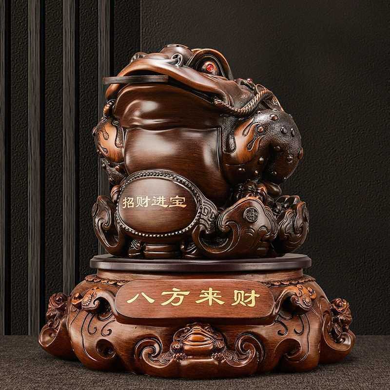 金蟾招财摆件大号金蝉蟾蜍旺财白菜客厅店铺收银前台装饰开业礼∑