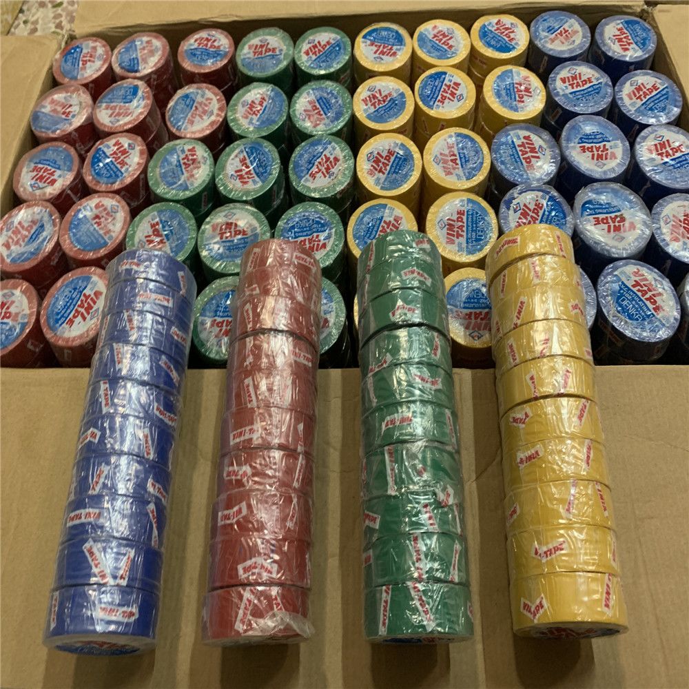 电工胶布一整箱绝缘胶带PVC阻燃超薄超粘耐寒防水电胶布批发大卷