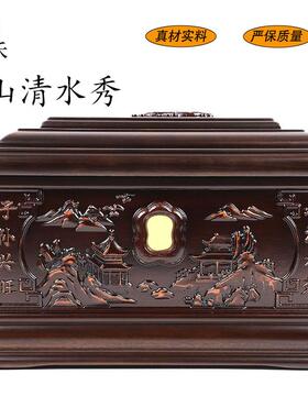 KIQ厂家直销山青水秀殡木制骨灰盒实木骨灰盒寿盒棺材葬葬用随品