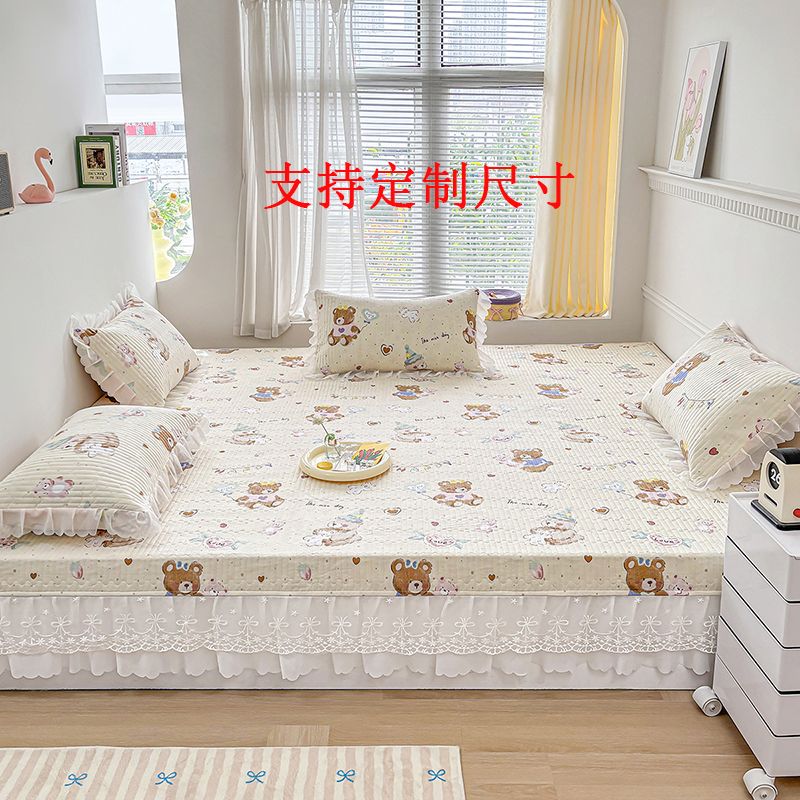 四季通用榻榻米床盖专用防滑夹棉绗缝床单坑盖炕罩垫子可机洗定制