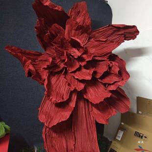 婚庆褶大纸花塑花舞台皱纸艺手工型婚礼背景装纸艺花结婚仿真1006