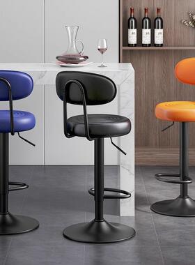 吧台椅高脚凳前台接台椅子收银员靠待子背家用简升约降吧转烤漆靠