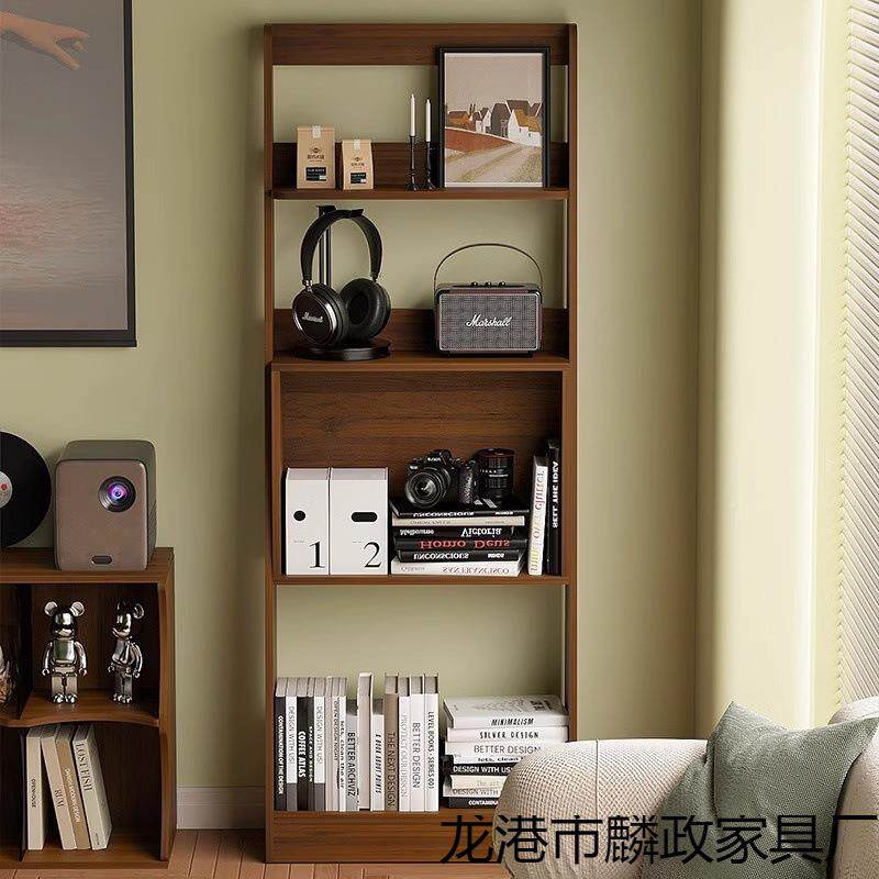 书多架黑桃木色架展示胡书刊架中古客we362厅落地层收纳架复古超
