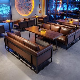 工业风酒a馆咖啡厅酒吧沙发桌椅烧烤店火锅西餐厅餐吧清吧卡座沙
