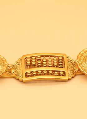 黄铜一本万利算盘件迁店铺业乔黄金万两铜jx开算盘寓意装饰品摆摆