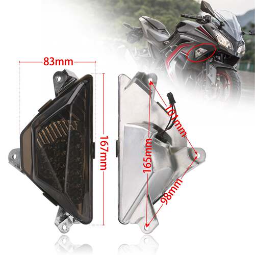 适用KAWASAINNJA300/400/*650zKx6rZX4R改I于装件前转向灯边灯