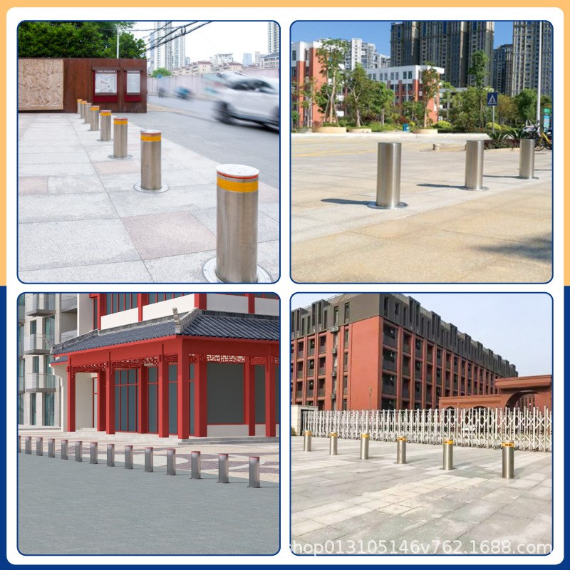 不锈钢遥控警示挡车柱液压升降柱防水伸缩路桩镀锌管免排水全自动