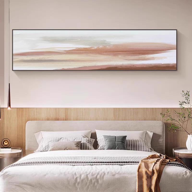 现代简约主卧室床头装饰画抽象肌理壁画高级感酒店房间背景墙挂画