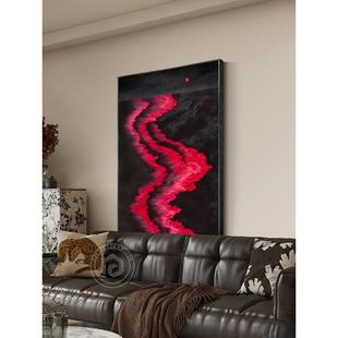 轻奢高级感客厅装饰画落地巨幅海浪抽象油画壁沙发背景墙玄关挂画