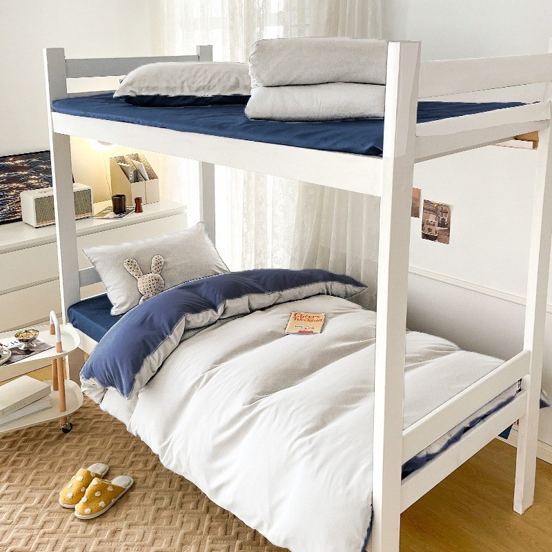 秋冬宿舍六件套上下铺一整套单人套装纯色磨毛被套床上用品三件套