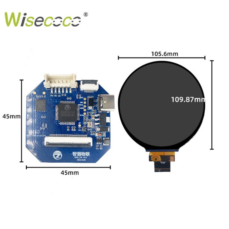 4寸720*720圆屏IPS屏幕MIPI接口LCD液晶显示屏串口板显示方案开发