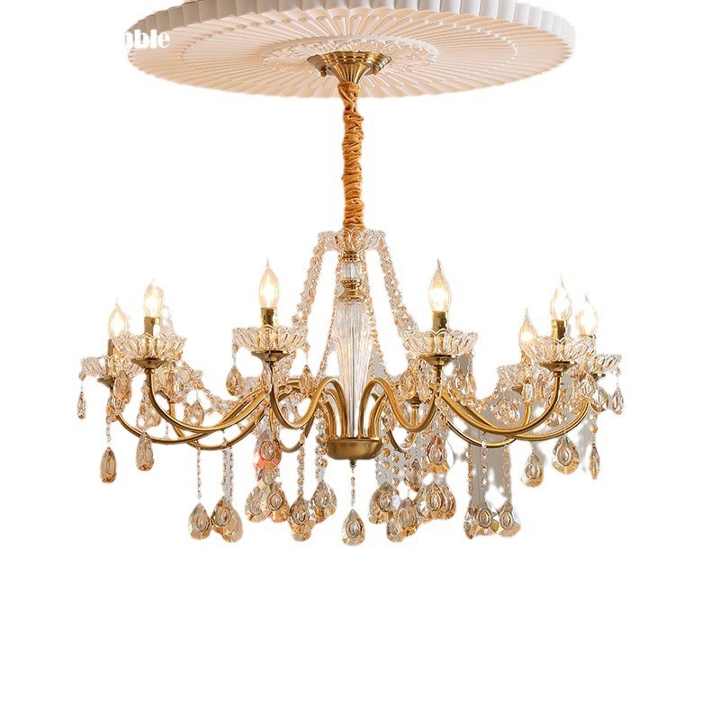 轻奢水晶法式复古高级感2024年新款餐厅大气中古卧室美式客厅吊灯