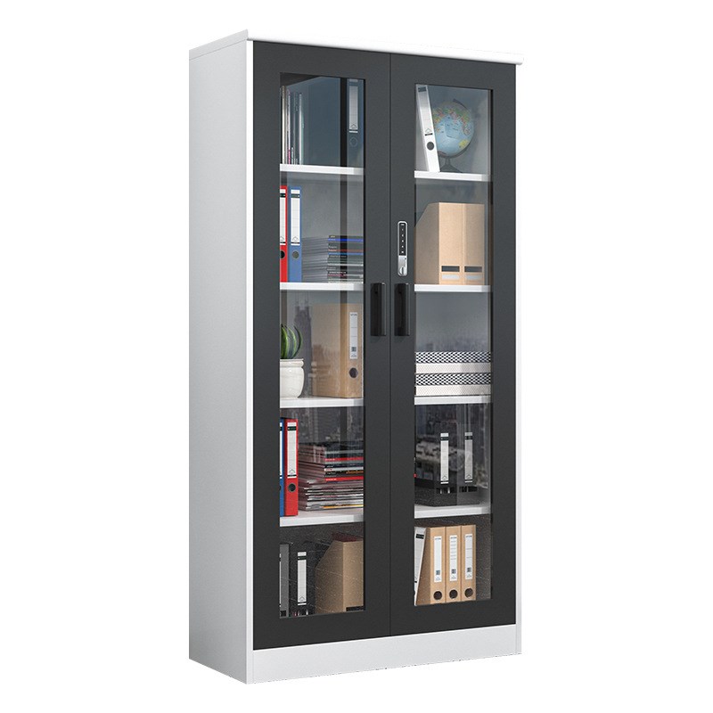 办公室铁皮文件柜密码锁柜子凭证柜玻璃移门书柜档案柜资料储物柜