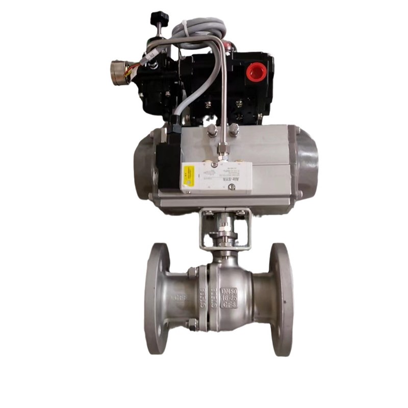 Q641F46-16P不锈钢法兰气动球阀气动切断球阀软密封阀门