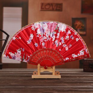 61N红色扇子双囍喜扇子折扇舞婚庆道具结婚嫁妆扇子好合嫁娶