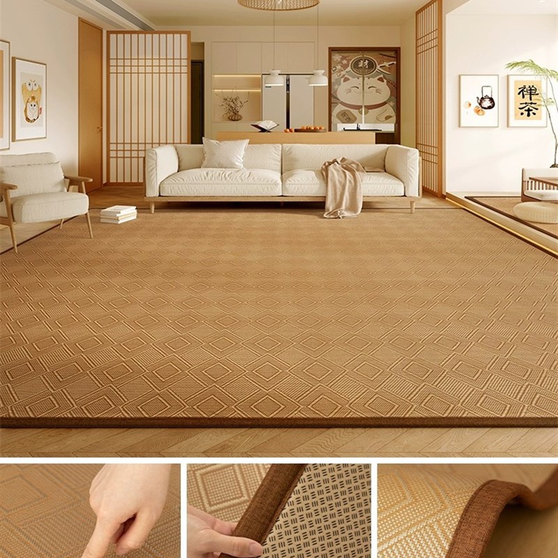 凉席地垫竹编日式榻榻米藤席夏季地毯客厅家用茶几茶室卧室好打理