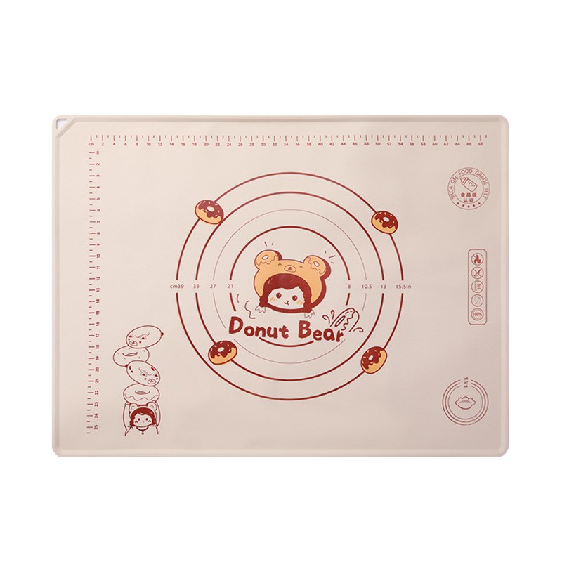 家用厨房硅胶揉面垫防滑耐高温面板带刻度和面垫擀面垫