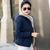 短款 加绒加厚连帽保暖棉服棉袄外套 韩版 羊羔绒小个棉衣女冬季 新款
