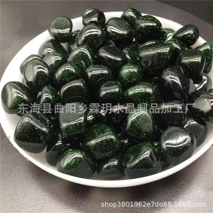 天然水晶抛光滚石绿砂石大颗粒矿石半宝石随形原石