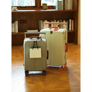 2025新款大容量铝框行李箱宽拉杆20寸登机箱24寸带杯架溜冰轮