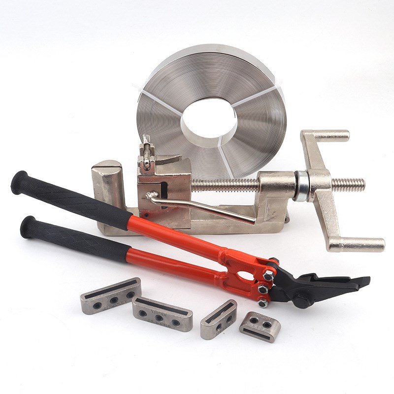 不锈钢扎带紧带30/40/60管道带压堵漏钢带收紧打包重型钢带拉紧器