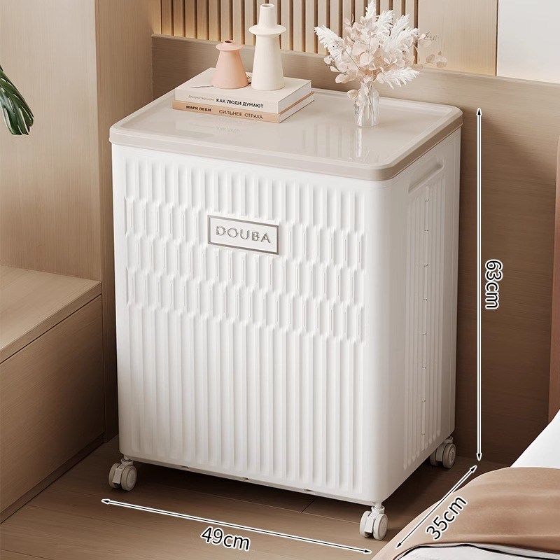 新款多功能塑料收纳篮带盖防尘多层带轮整理收纳箱家用宿舍大容量