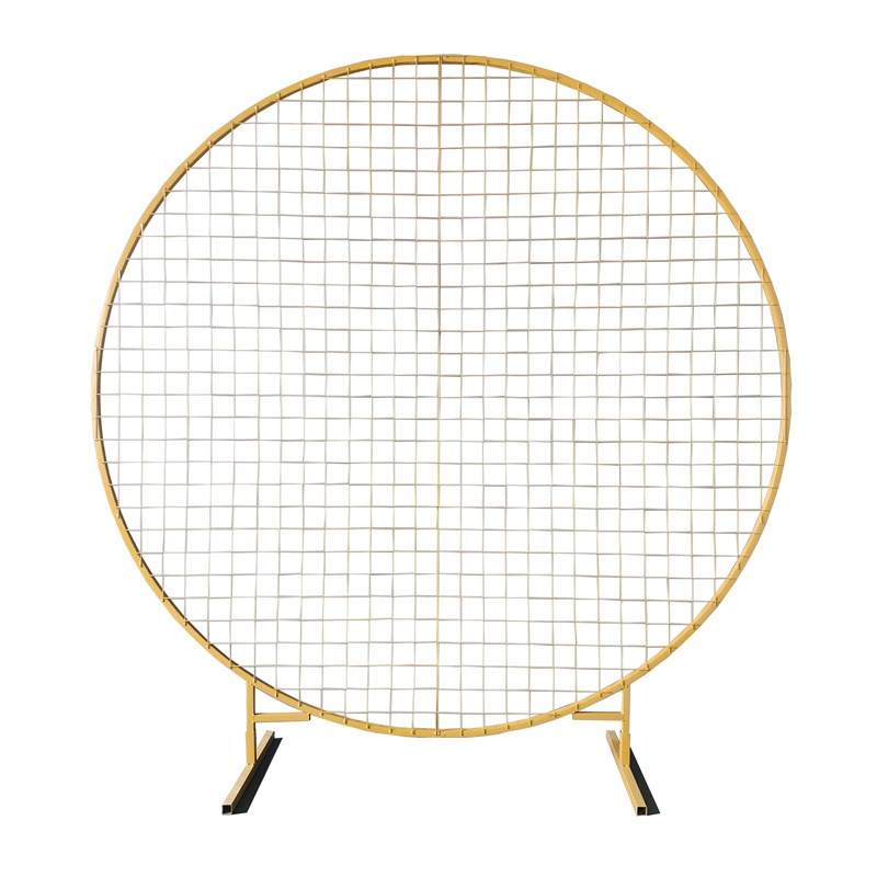 婚庆道具铁艺圆形网格屏风婚礼背景布置生日气球派对拱门装饰之新