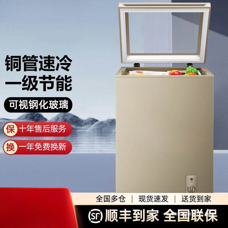 【钢化玻璃】冰柜家用小型绿豆沙展示柜雪糕柜商用冷冻冷藏柜2316