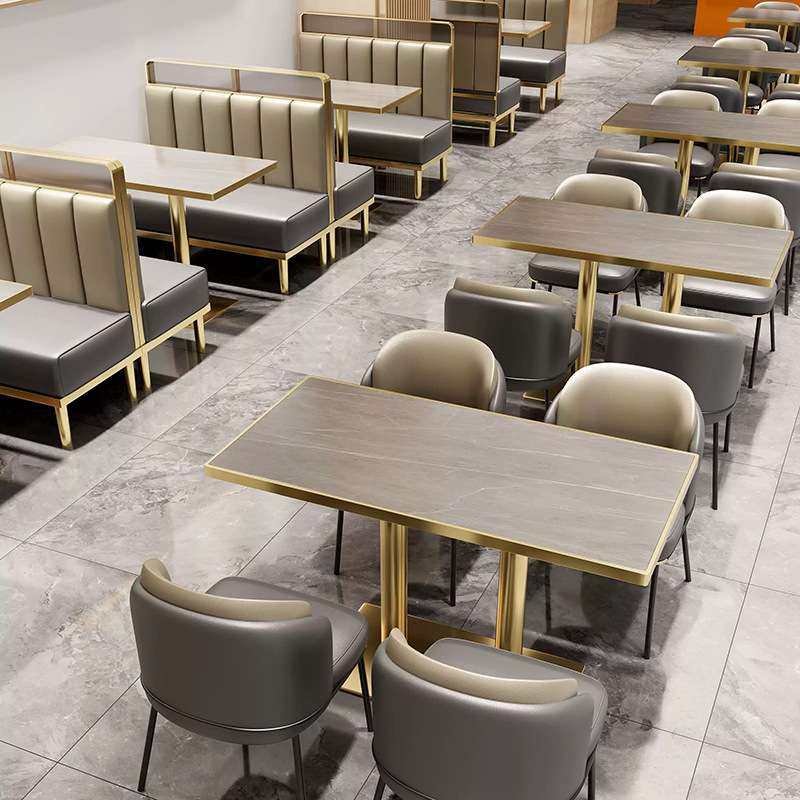 岩板西餐厅奶茶咖啡店酒馆火锅店不锈钢卡座沙发桌椅组合,电子元器件市场,其它元器件,淘宝优惠券,粉丝福利购,淘宝优惠卷