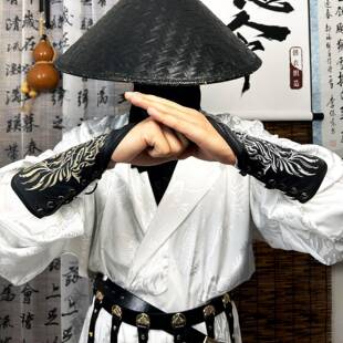 忌金银刺无绣皮质兽护腕护臂【独令行】原355创古风配饰汉服武侠