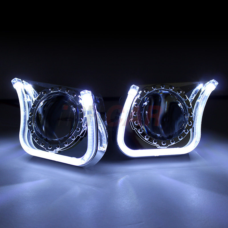U型LED灯珠DRL光导一体化灯罩3.0寸日行灯天使眼6000K透镜升级