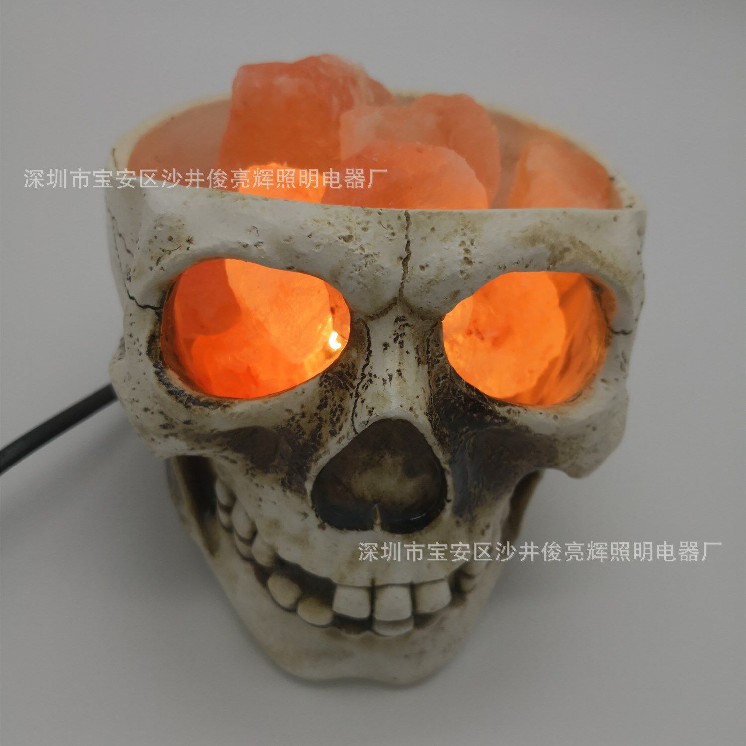 新款热销欧美爆款骷髅头水晶盐灯各国认证齐全可订USB调光款