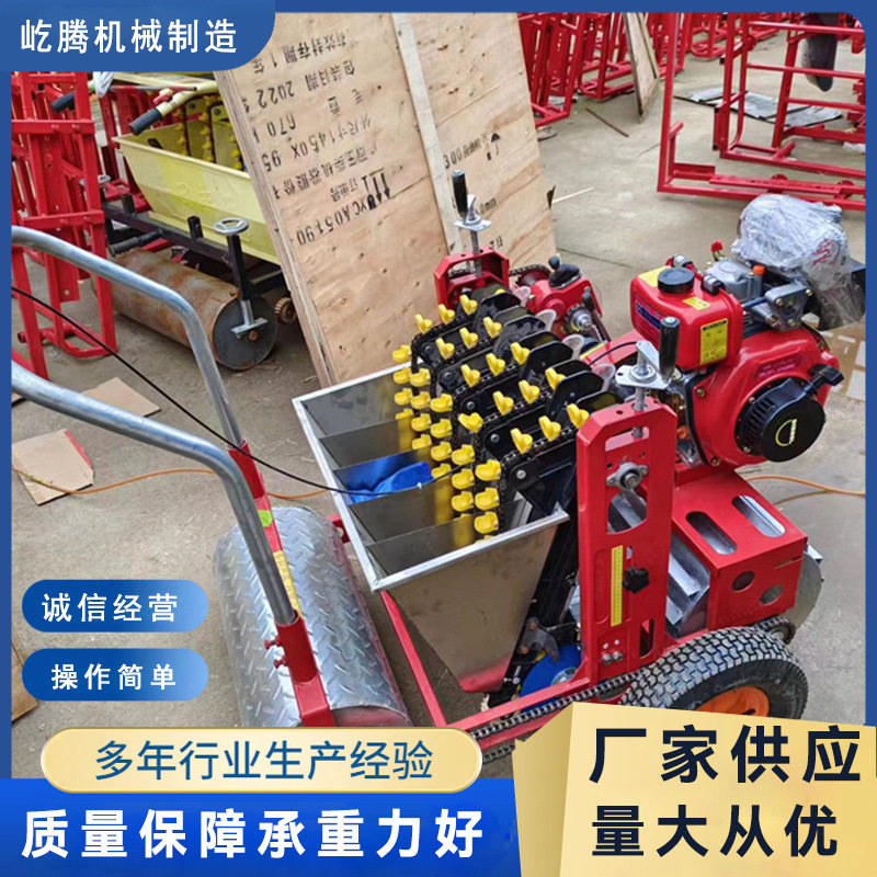 手推电动三行可调大蒜播种机