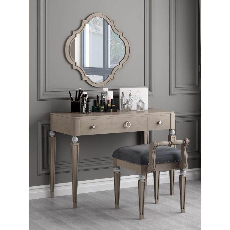 美式实木梳妆台轻奢卧室家具小户型迷你收纳化妆桌子带镜子