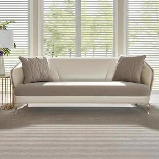 美式轻奢实木沙发现代轻奢大小户型客厅欧式别墅网红皮布沙发组合