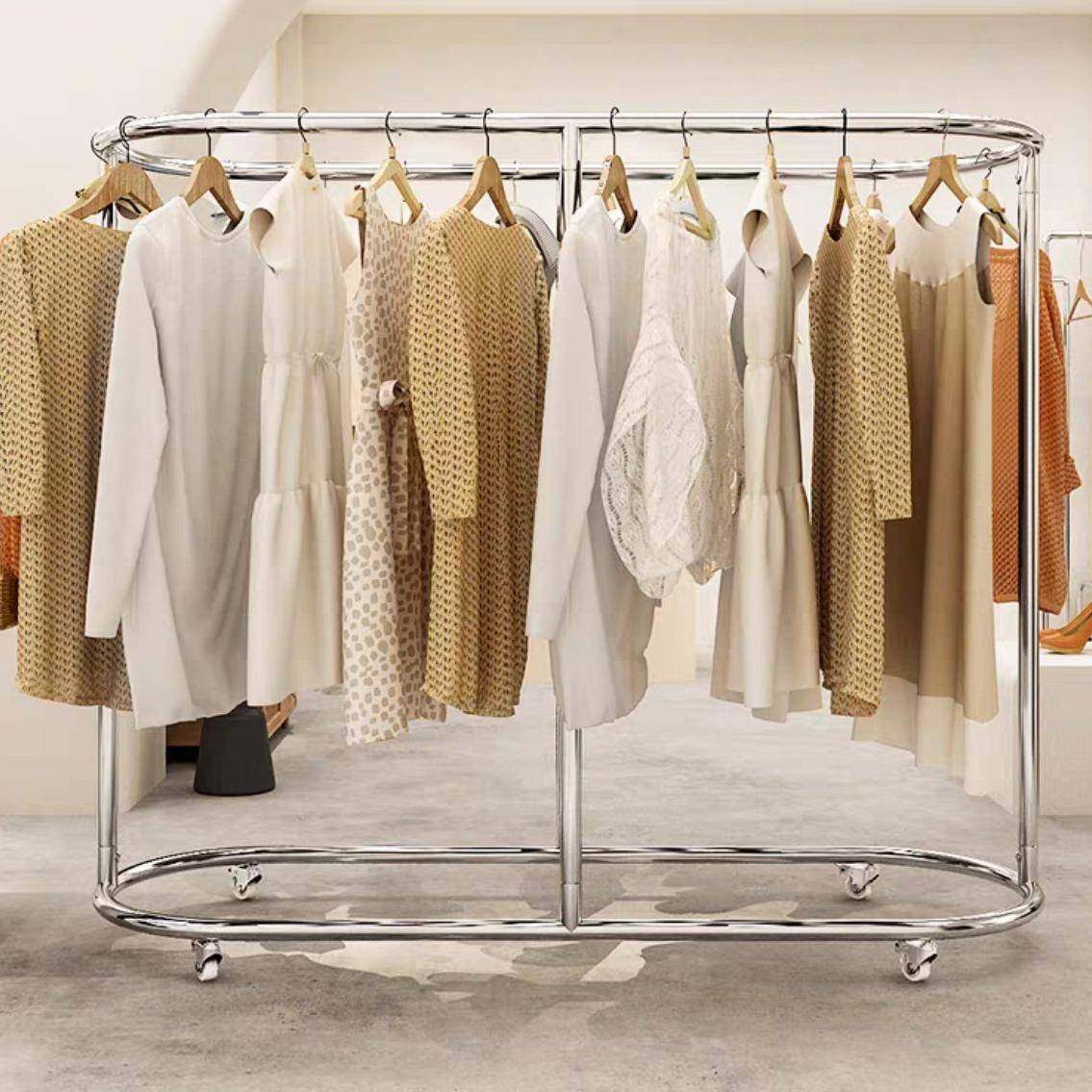 服装店展示架不锈钢挂衣架椭圆形中岛架女装童装架双排陈列架货架,智能设备,其他智能设备,淘宝优惠券,粉丝福利购,淘宝优惠卷