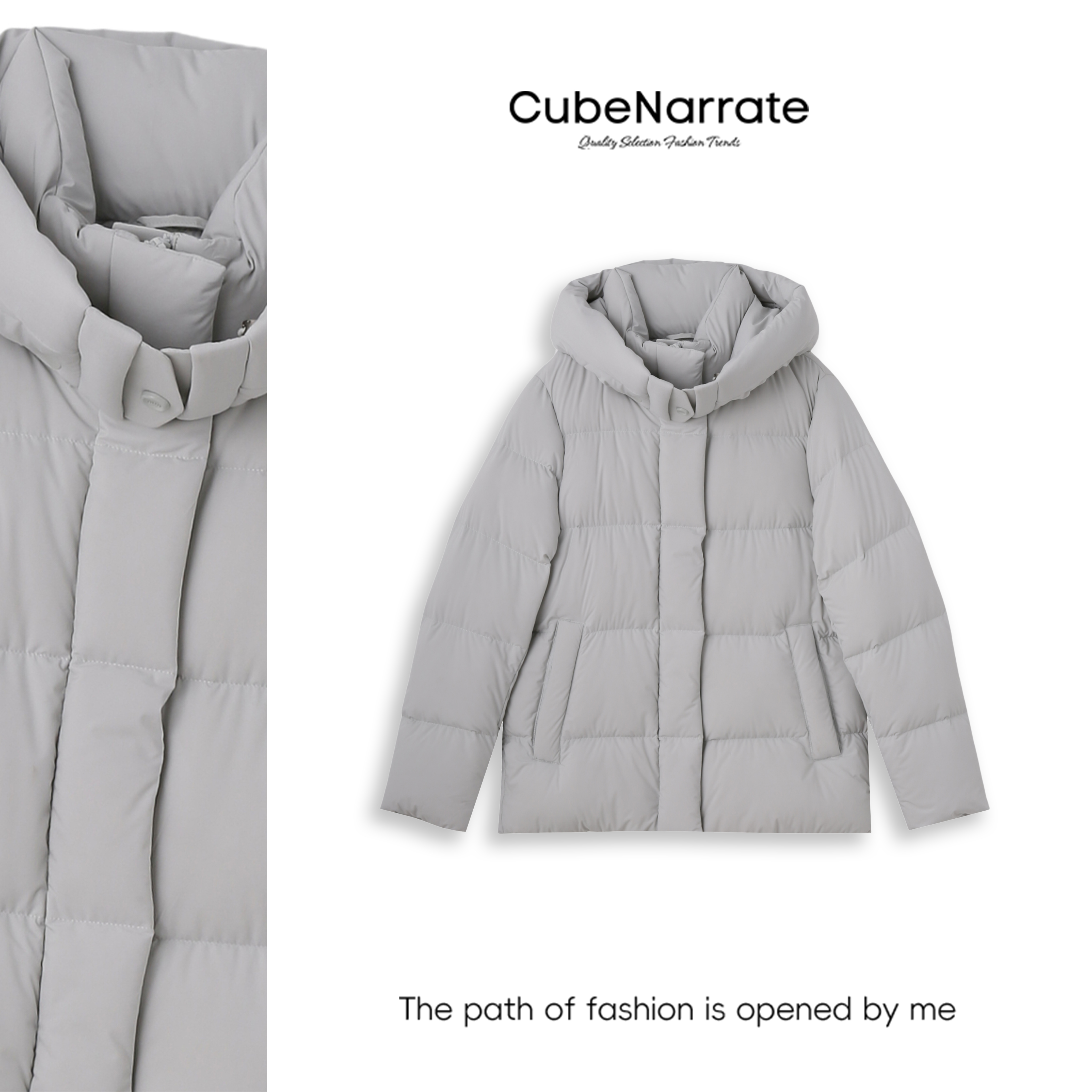 枋叙【芝麻雪顶】 简约拉链连帽百搭外套CN1202L037