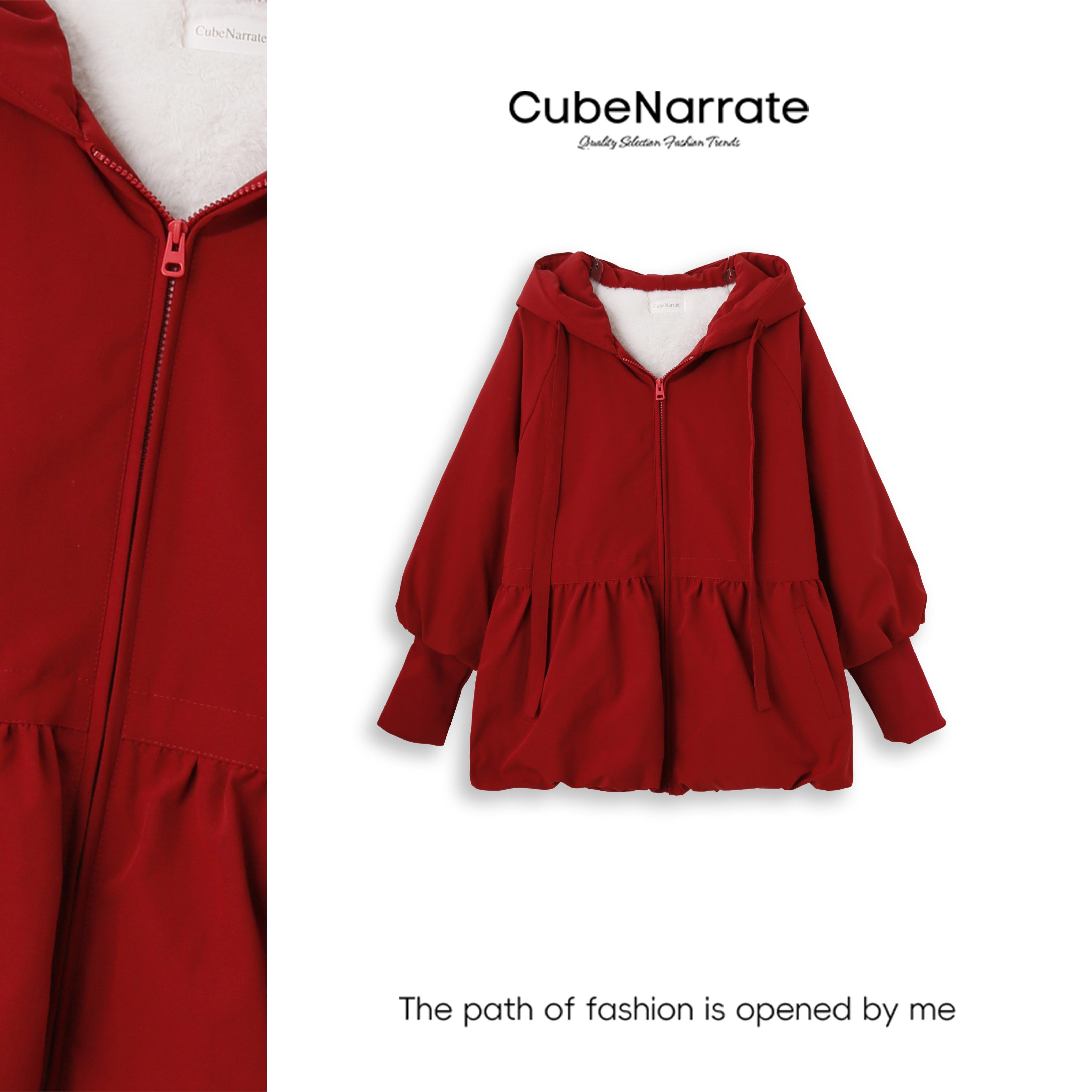 【最后一次狂欢】【雪芙朵朵】 小众设计连帽毛毛外套CN1224L119