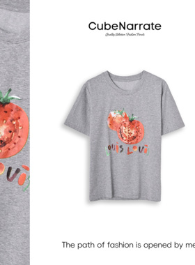 【告别之夜】枋叙【莓果枝头】水果印花圆领短袖   CN320C058