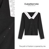 CN1202D013 晴日呼吸 年终庆典 拼接加绒针织打底衫 枋叙