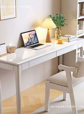 全实木窄书桌40/45cm宽办公桌家用电脑桌子卧室小户型学习写字桌