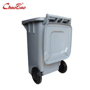 超宝B-002侧轮垃圾桶100L大容量收集桶加厚环卫带盖塑料桶