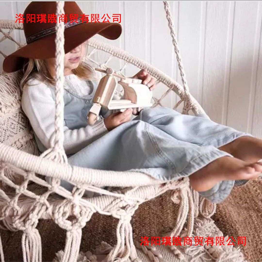 新款儿童秋千吊篮摇摇椅网红流苏秋千椅可折叠悬挂式便携