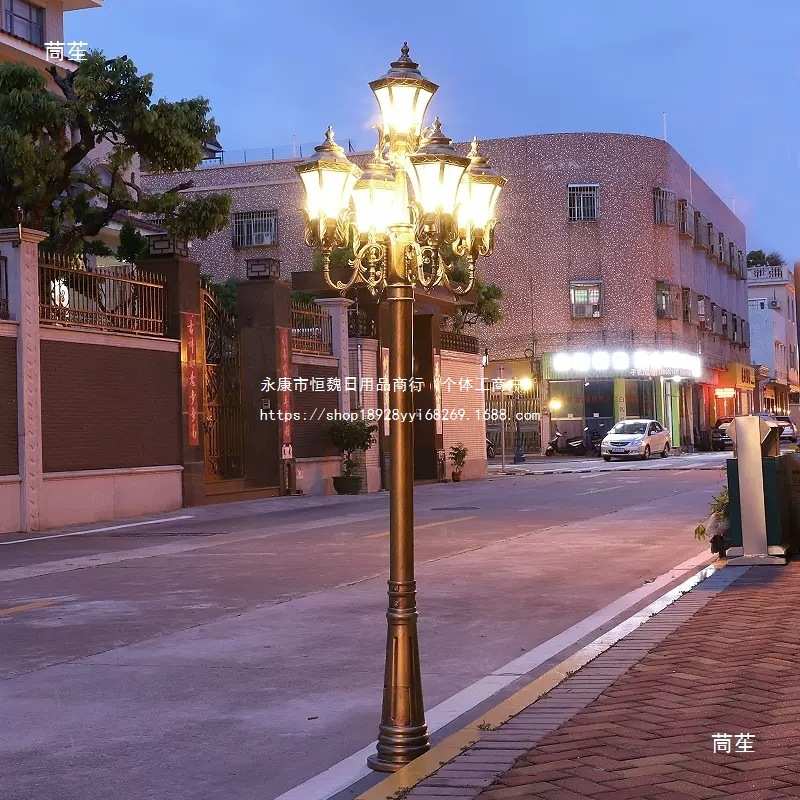 路灯高杆灯3米4米别墅复古户外灯花园灯小区铁杆景观灯欧式庭院灯