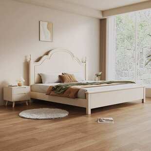 美式白色实木床现代简约1.8米法式双人主卧1.5高箱储物公主女孩床