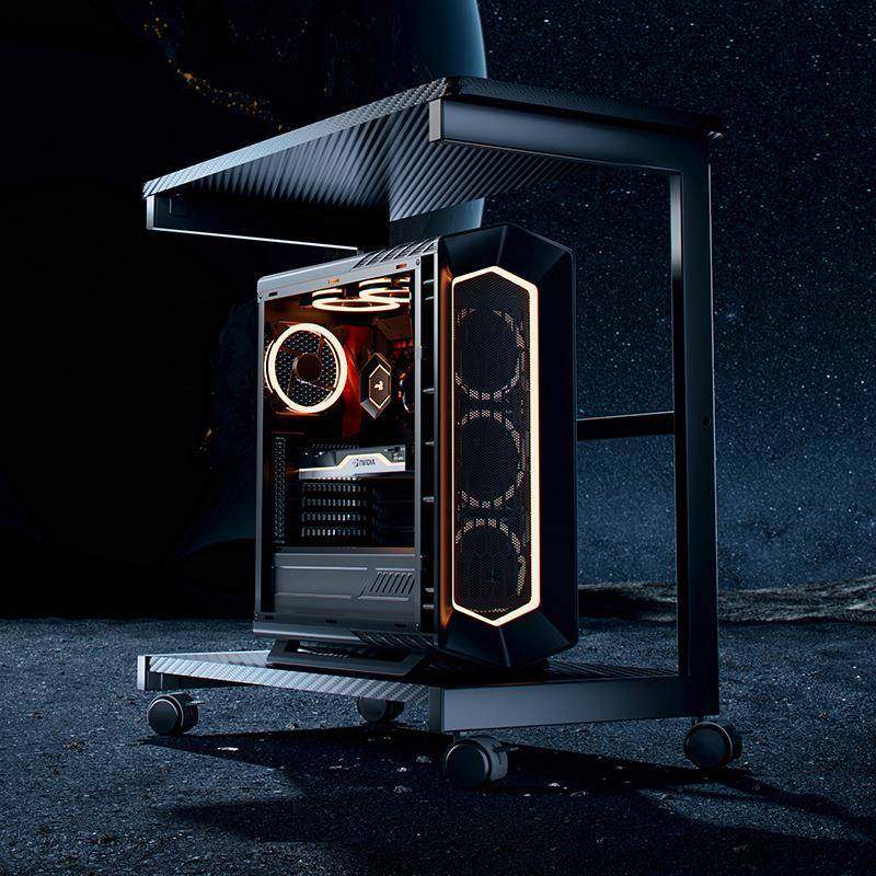 主机托架可调高移动台式电脑主机双层收纳置物架太阳神海景房