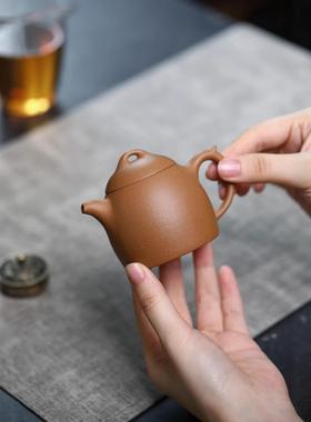 无添加段泥秦权纯全手工慕古文人茶器小品130cc高端宜兴紫砂壶