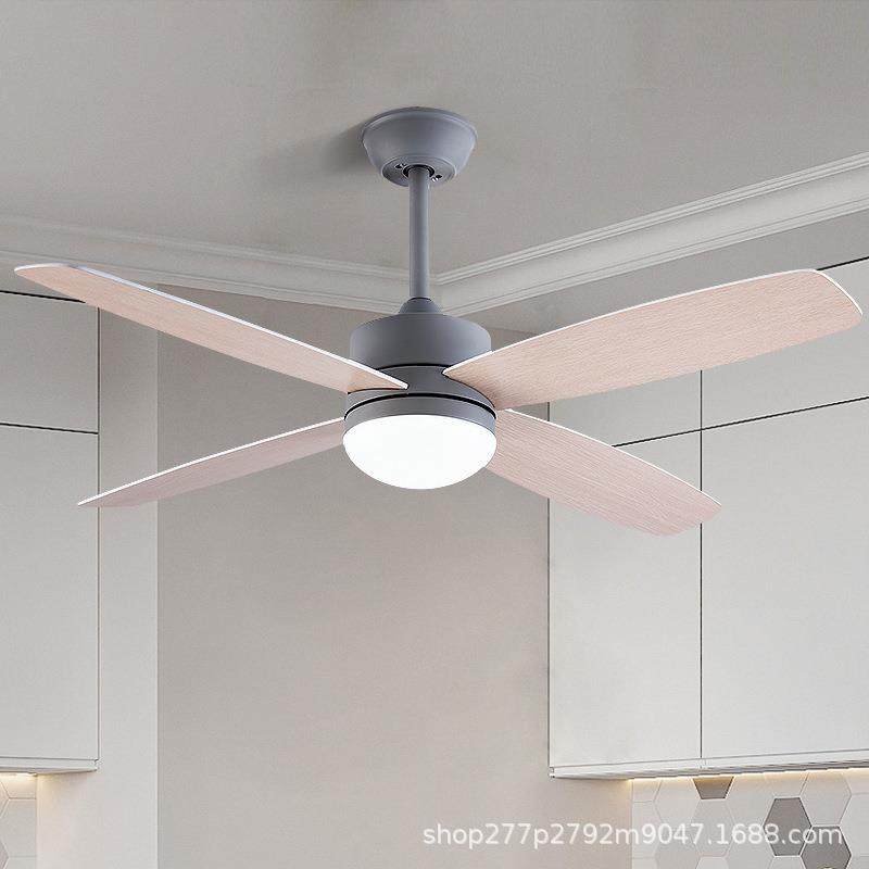 客厅餐厅风扇灯现代简约电风扇灯北欧创意卧室大风力吊扇灯遥控