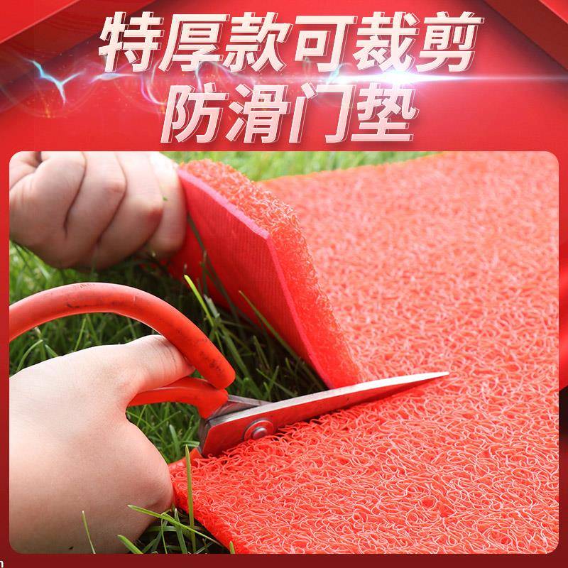 门口地垫可裁剪进门入户塑料丝圈防滑脚垫大门外迎宾室外红色地毯